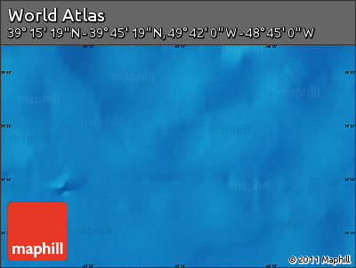 Physical Map of the Area around 39° 30' 19" N, 49° 13' 30" W