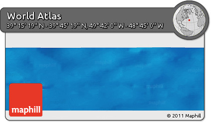 Shaded Relief Panoramic Map of the Area around 39° 30' 19" N, 49° 13' 30" W