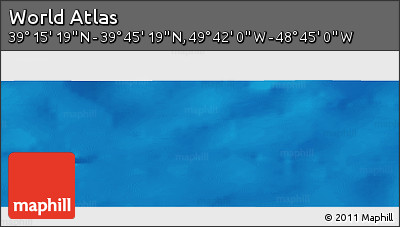 Shaded Relief Panoramic Map of the Area around 39° 30' 19" N, 49° 13' 30" W