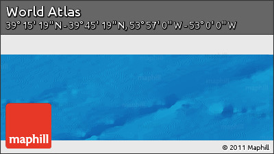 Physical Panoramic Map of the Area around 39° 30' 19" N, 53° 28' 30" W