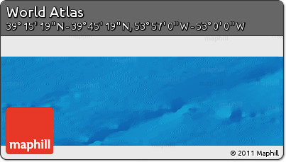 Physical Panoramic Map of the Area around 39° 30' 19" N, 53° 28' 30" W
