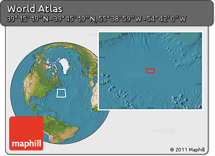 Satellite Location Map of the Area around 39° 30' 19" N, 55° 10' 29" W