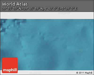 Satellite 3D Map of the Area around 39° 30' 19" N, 5° 10' 30" E