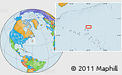 Political Location Map of the area around 39° 30' 19" N, 60° 16' 29" W
