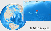 Shaded Relief Location Map of the area around 39° 30' 19" N, 60° 16' 29" W