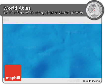 Physical 3D Map of the Area around 39° 30' 19" N, 61° 7' 30" W