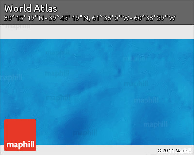 Physical 3D Map of the Area around 39° 30' 19" N, 61° 7' 30" W