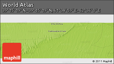 Physical Panoramic Map of the Area around 39° 30' 19" N, 62° 7' 30" E