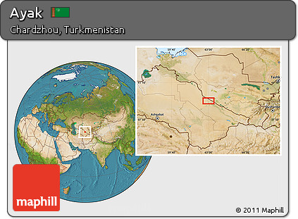 Satellite Location Map of Ayak