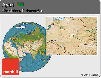 Satellite Location Map of Ayak