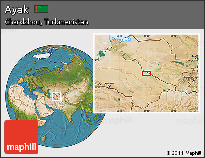 Satellite Location Map of Ayak