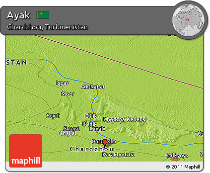 Physical Panoramic Map of Ayak