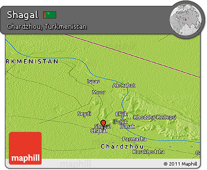 Physical Panoramic Map of Shagal
