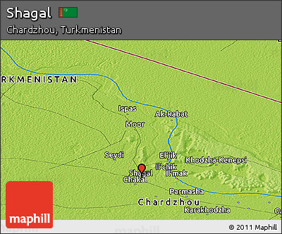 Physical Panoramic Map of Shagal