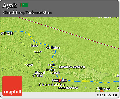 Physical Panoramic Map of Ayak