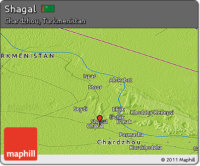 Physical Panoramic Map of Shagal