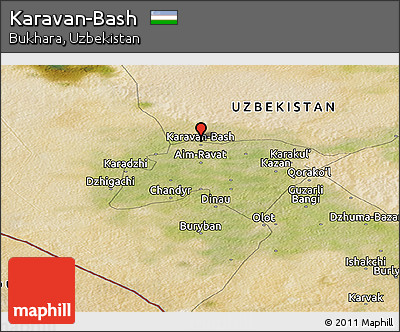 Satellite Panoramic Map of Karavan-Bash