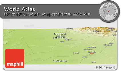 Physical Panoramic Map of the Area around 39° 30' 19" N, 65° 31' 30" E