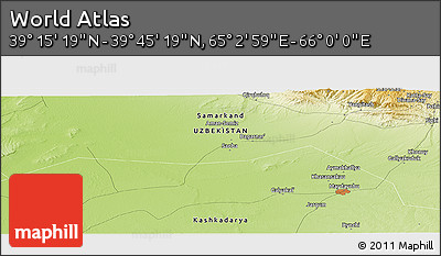 Physical Panoramic Map of the Area around 39° 30' 19" N, 65° 31' 30" E