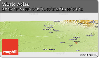 Physical Panoramic Map of the Area around 39° 30' 19" N, 65° 31' 30" E