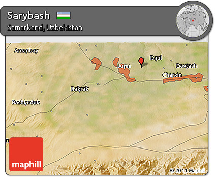 Satellite 3D Map of Sarybash