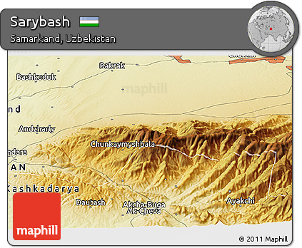 Physical Panoramic Map of Sarybash
