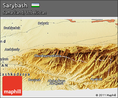Physical Panoramic Map of Sarybash