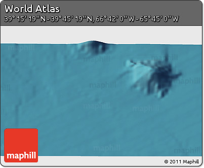 Satellite 3D Map of the Area around 39° 30' 19" N, 66° 13' 29" W