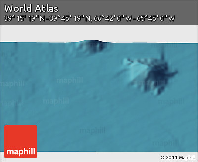 Satellite 3D Map of the Area around 39° 30' 19" N, 66° 13' 29" W