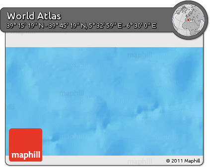 Physical 3D Map of the Area around 39° 30' 19" N, 6° 1' 30" E