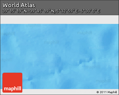 Physical 3D Map of the Area around 39° 30' 19" N, 6° 1' 30" E