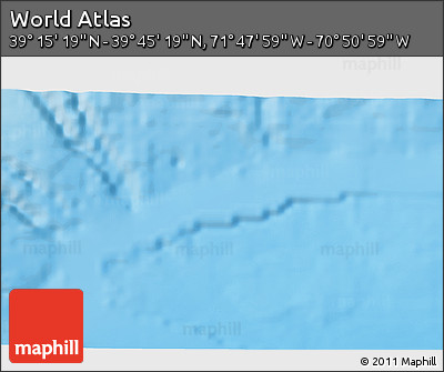 Physical 3D Map of the Area around 39° 30' 19" N, 71° 19' 29" W