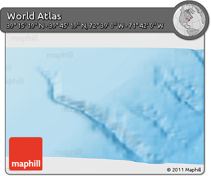 Shaded Relief 3D Map of the Area around 39° 30' 19" N, 72° 10' 30" W