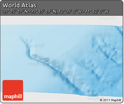 Shaded Relief 3D Map of the Area around 39° 30' 19" N, 72° 10' 30" W