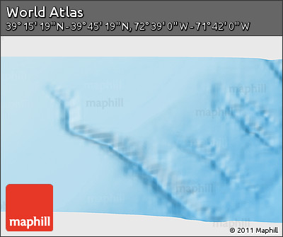 Shaded Relief 3D Map of the Area around 39° 30' 19" N, 72° 10' 30" W