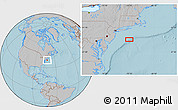 Gray Location Map of the area around 39° 30' 19" N, 72° 10' 30" W, hill shading
