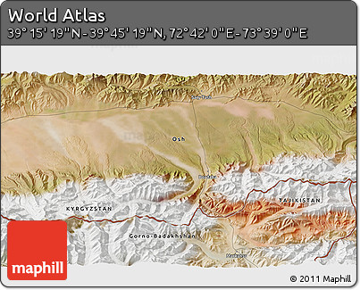 Satellite 3D Map of the Area around 39° 30' 19" N, 73° 10' 30" E