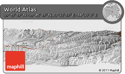 Physical Panoramic Map of the Area around 39° 30' 19" N, 74° 1' 30" E