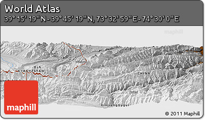 Physical Panoramic Map of the Area around 39° 30' 19" N, 74° 1' 30" E