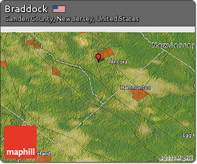 Satellite 3D Map of Braddock