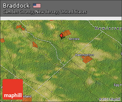 Satellite 3D Map of Braddock