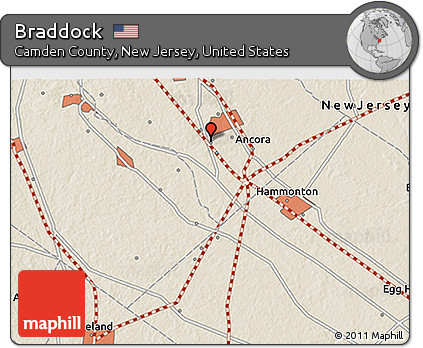 Shaded Relief 3D Map of Braddock