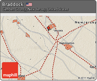 Shaded Relief 3D Map of Braddock