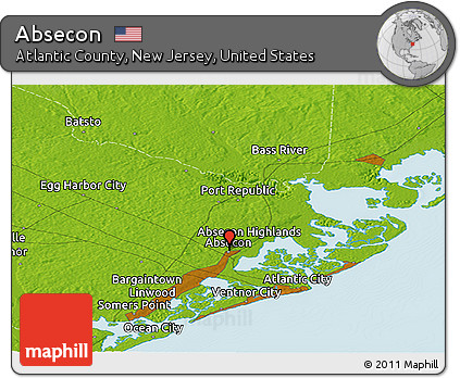 Physical Panoramic Map of Absecon