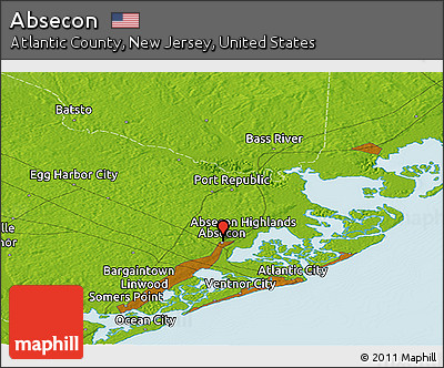 Physical Panoramic Map of Absecon