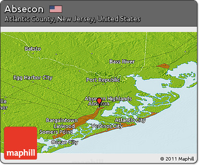 Physical Panoramic Map of Absecon