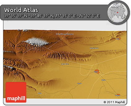 Physical 3D Map of the Area around 39° 30' 19" N, 75° 43' 29" E