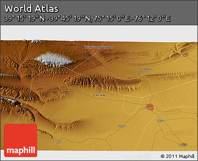 Physical 3D Map of the Area around 39° 30' 19" N, 75° 43' 29" E