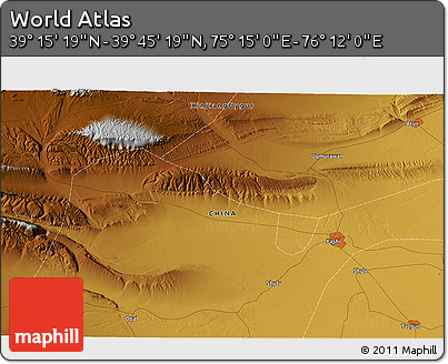 Physical 3D Map of the Area around 39° 30' 19" N, 75° 43' 29" E
