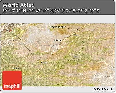 Satellite 3D Map of the Area around 39° 30' 19" N, 76° 34' 29" E